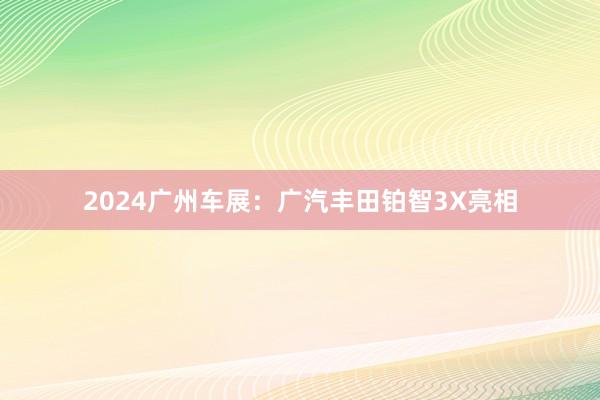 2024广州车展：广汽丰田铂智3X亮相