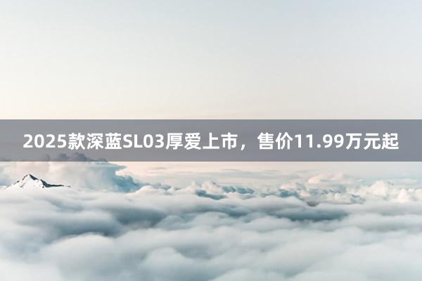 2025款深蓝SL03厚爱上市，售价11.99万元起